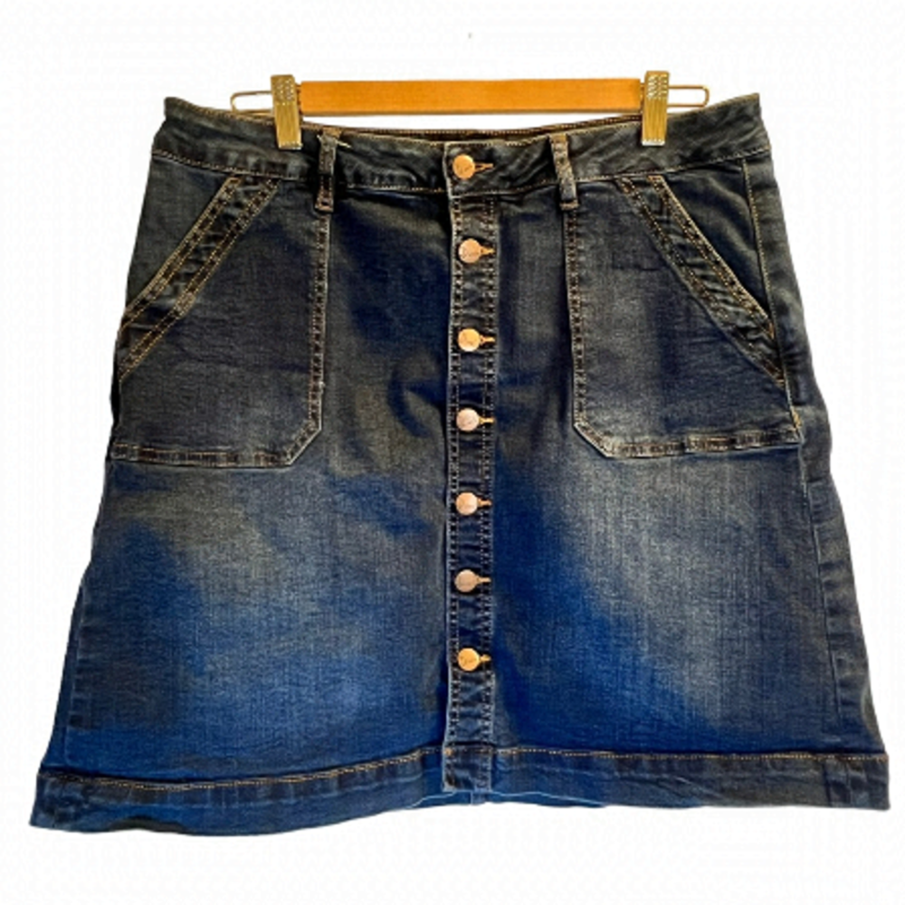 Jag Women's Jean Skirt Size 14 Blue Dark Wash